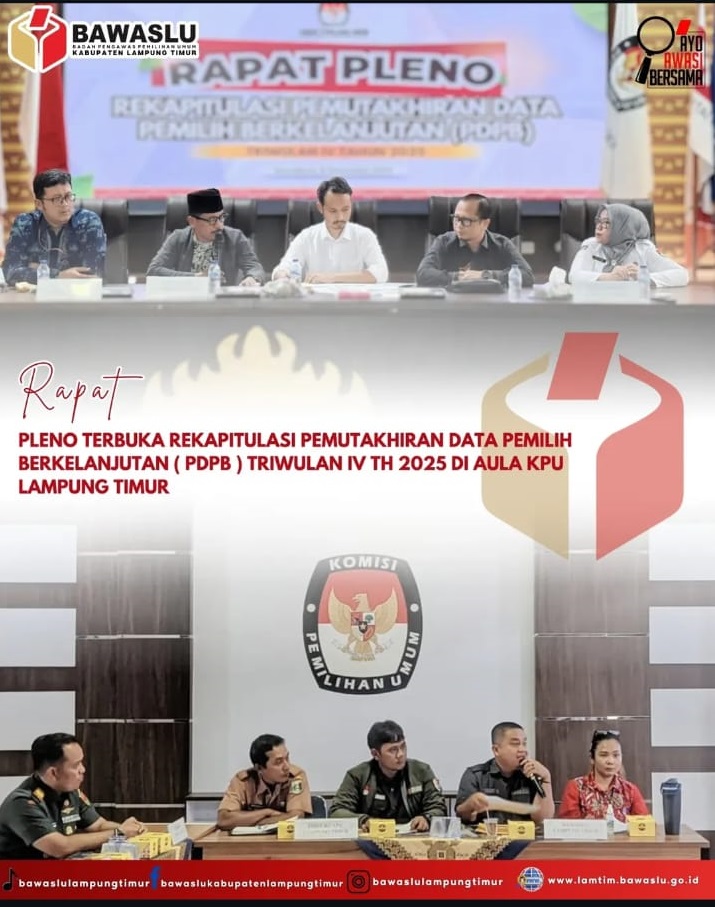 Rapat Pleno Pemutakhiran Data Pemilih Berkelanjutan (PDPB) Triwulan IV Tahun 2025